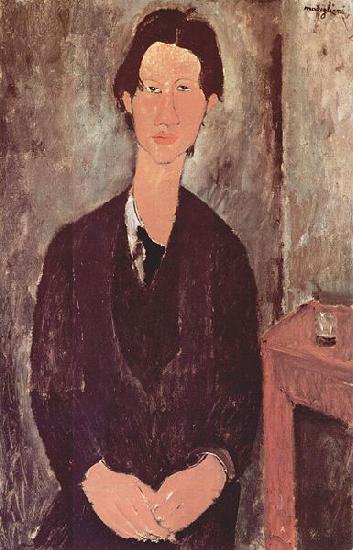 Amedeo Modigliani Portrat des Chaiim Soutine, an einem Tisch sitzend